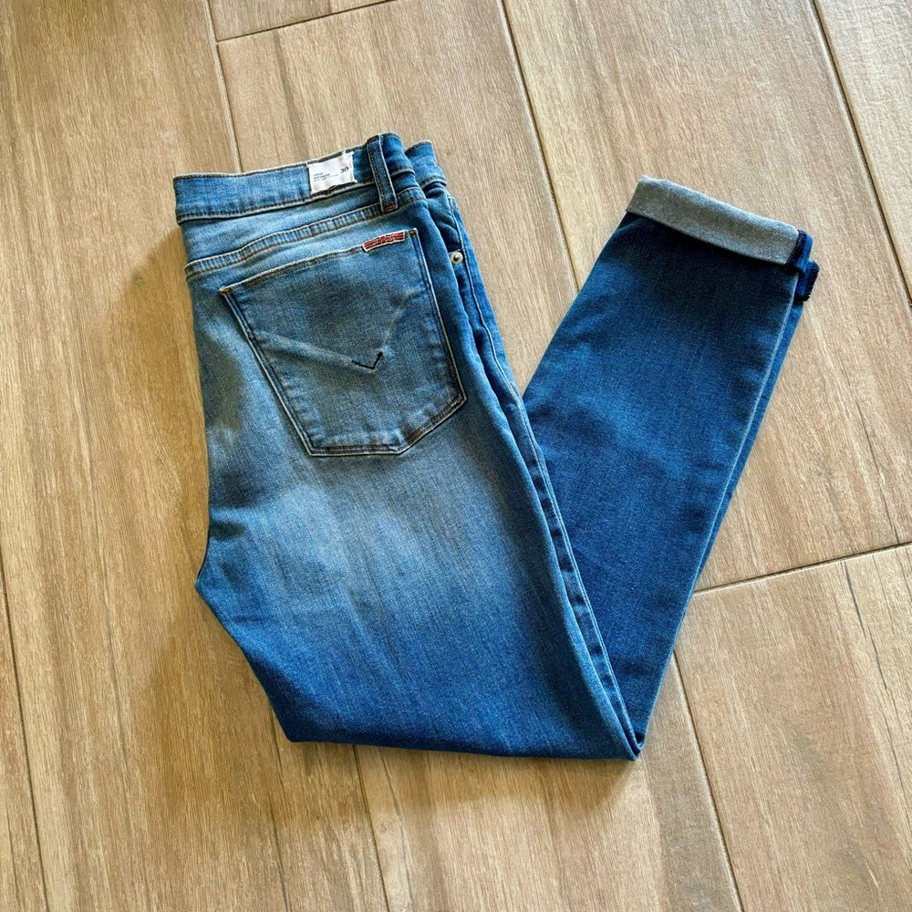 Hudson Harkin Crop Mid Rise Roll Up Jeans Size 30